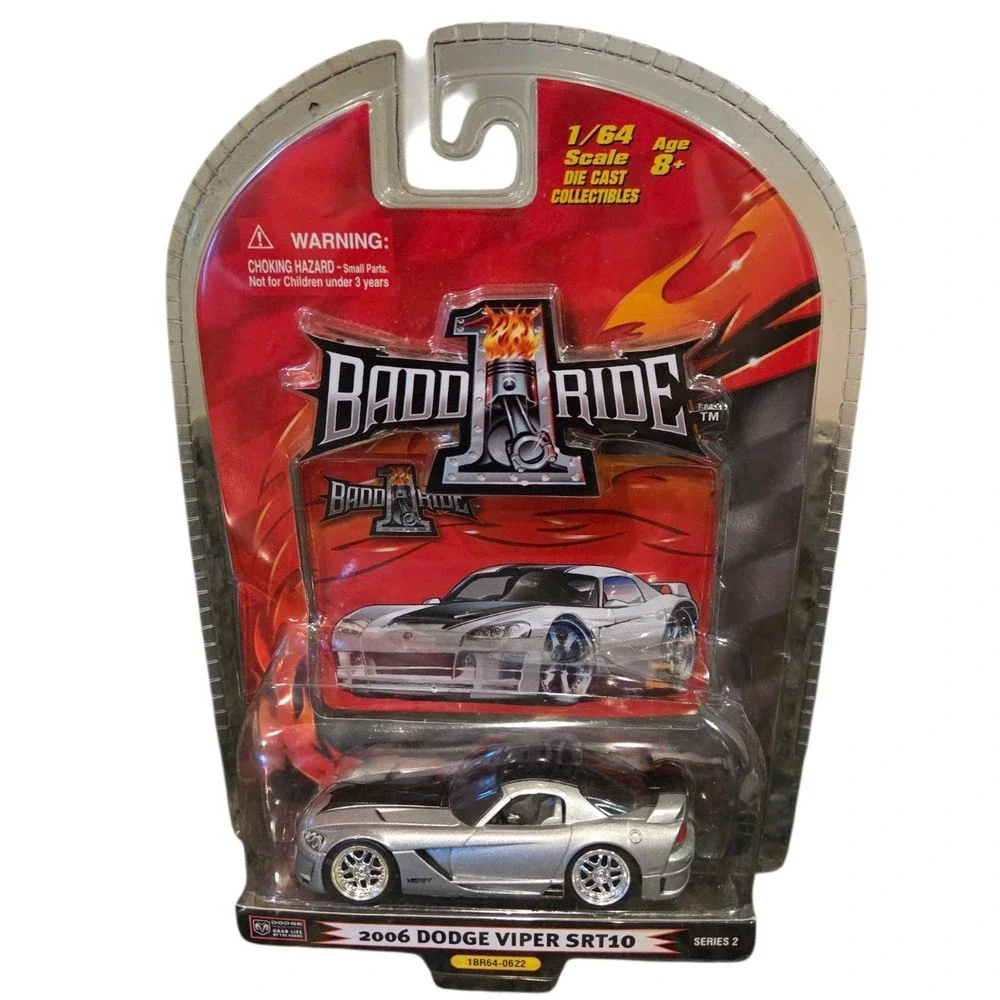 1 Badd Ride 2006 Dodge Viper SRT10 Silver 1/64 Diecast Series 2 1BR64-0622 NIP